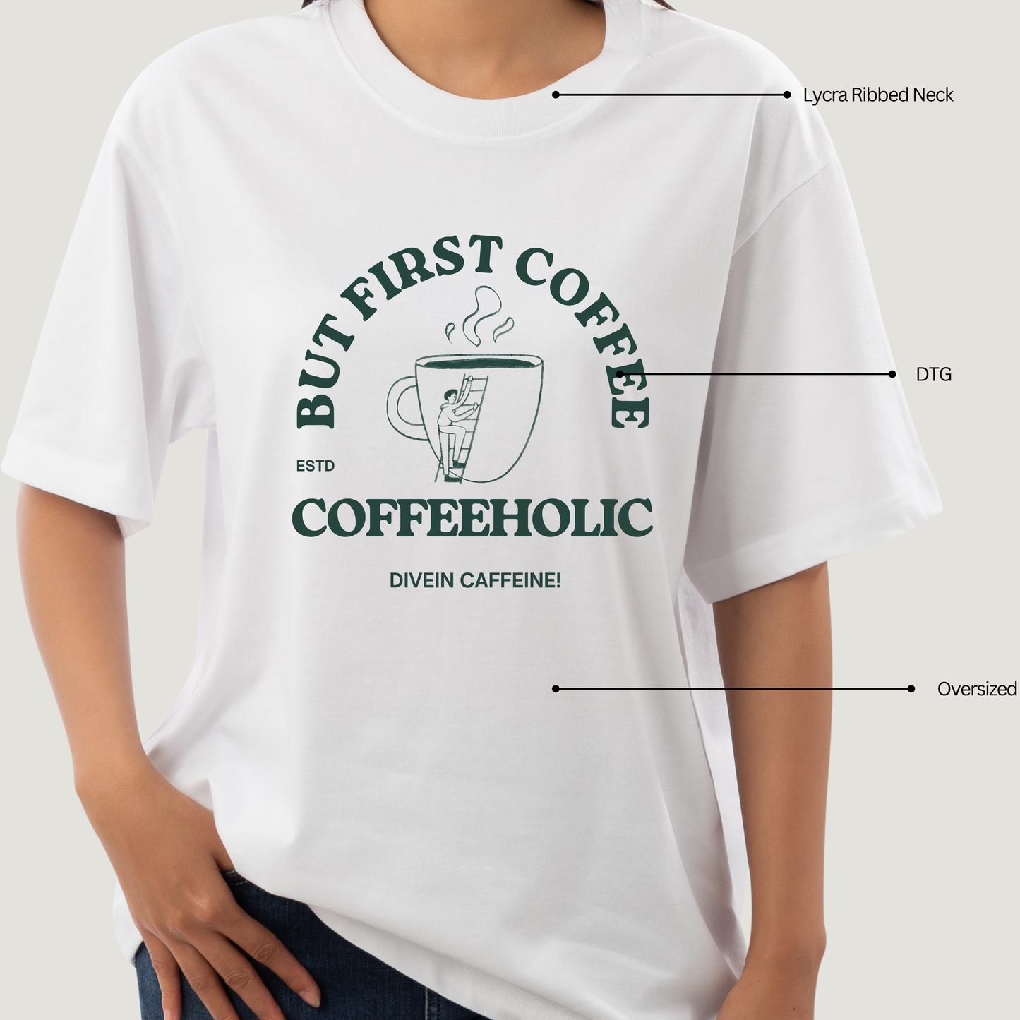 First Coffee Oversized T-Shirt