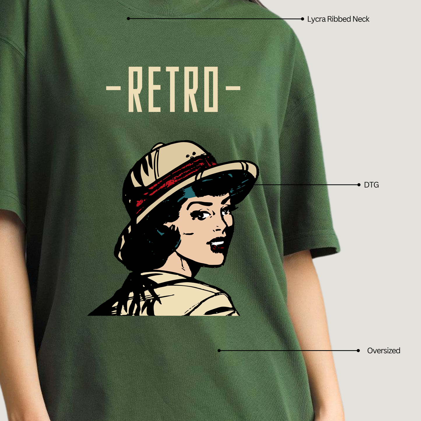 Retro Lady - Oversized T-Shirt