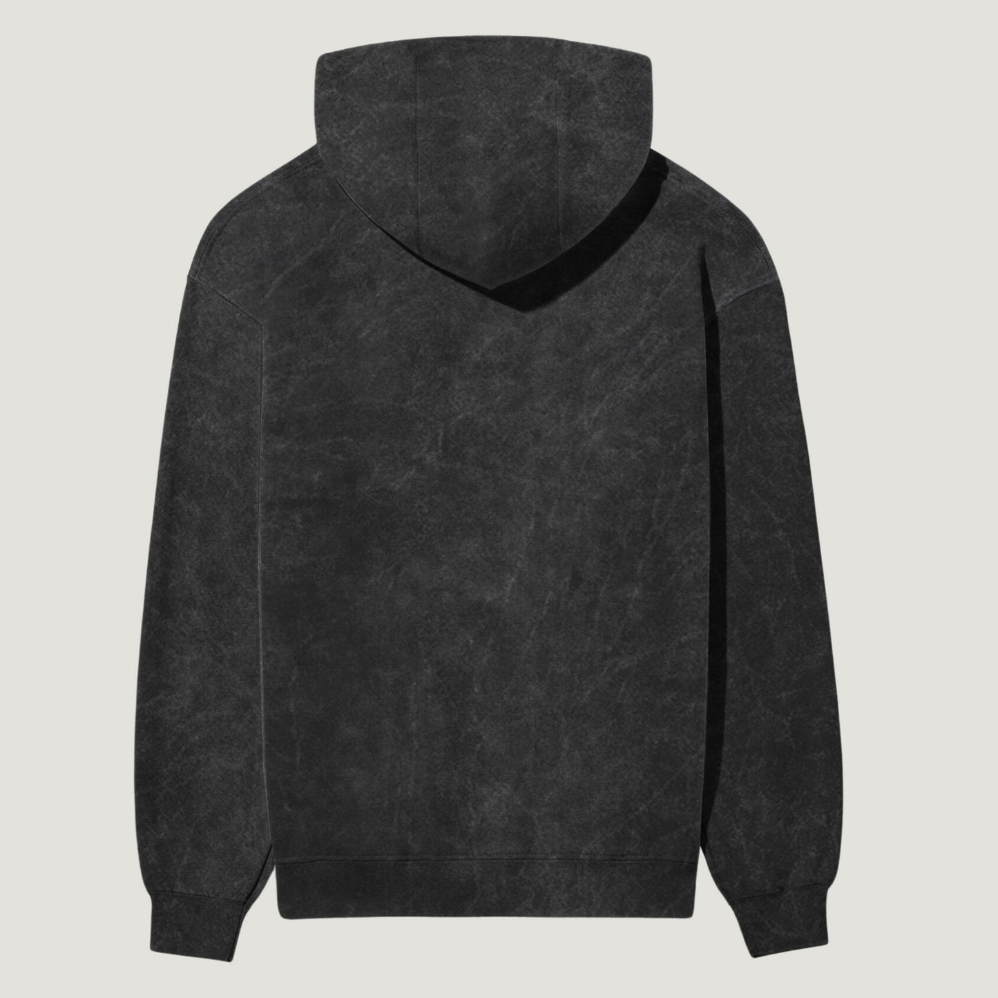 Black Acid Washed Hooded Sweatshirt