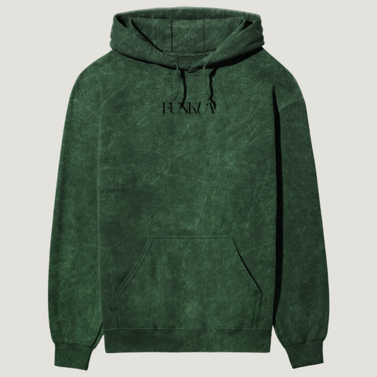 Green Acid Washed Hooded Sweatshirt