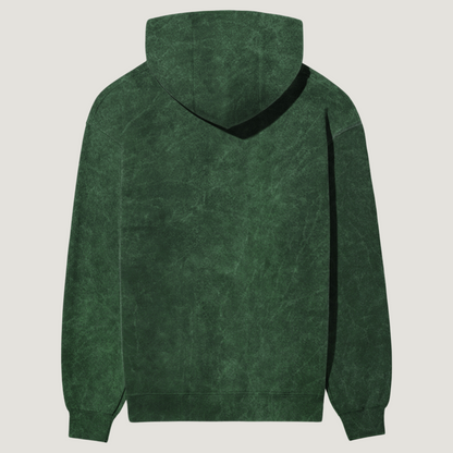 Green Acid Washed Hooded Sweatshirt