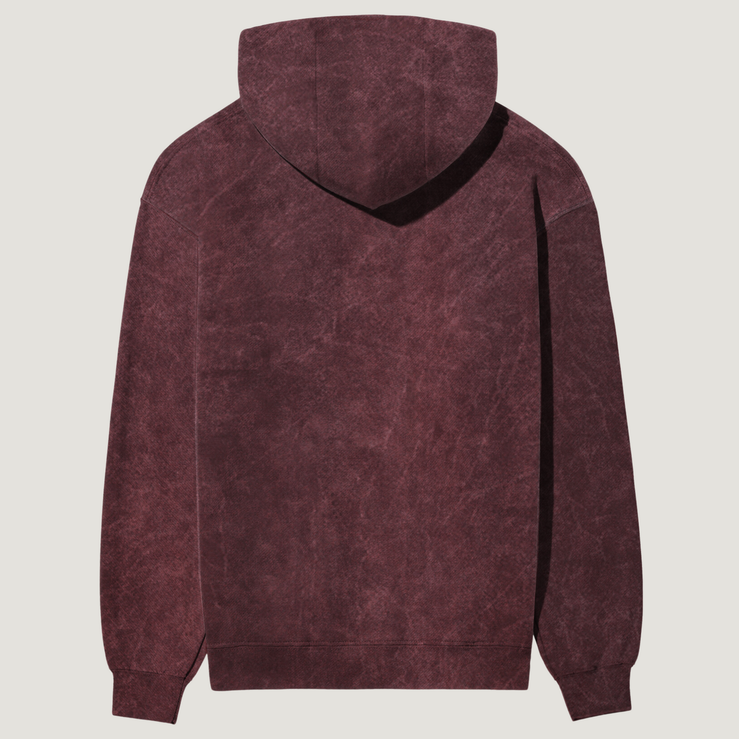 Maroon Acid Washed Hooded Sweatshirt