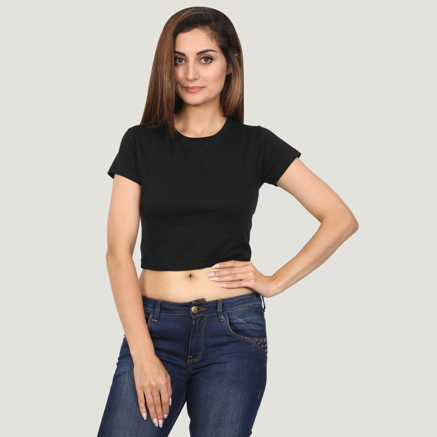 Solid Black - Crop T-Shirt