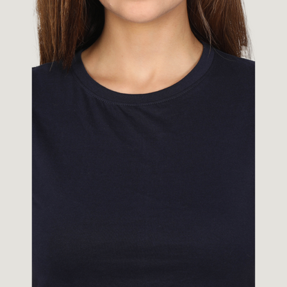 Solid Navy Blue - Crop T-Shirt