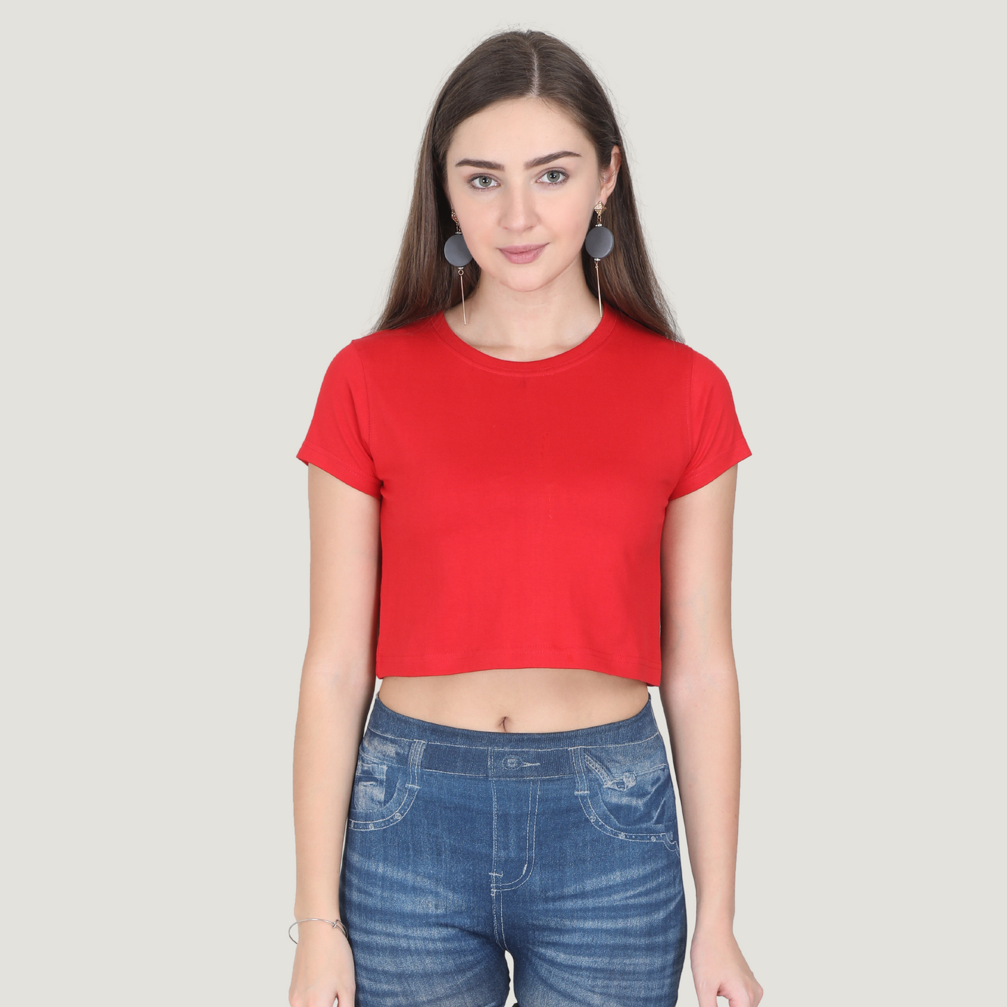 Solid Red - Crop T-Shirt