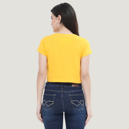 Solid Yellow - Crop T-Shirt