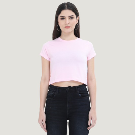 Solid Pink - Crop T-Shirt