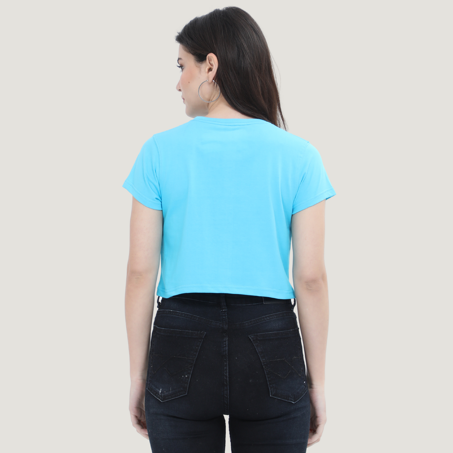 Solid Blue - Crop T-Shirt