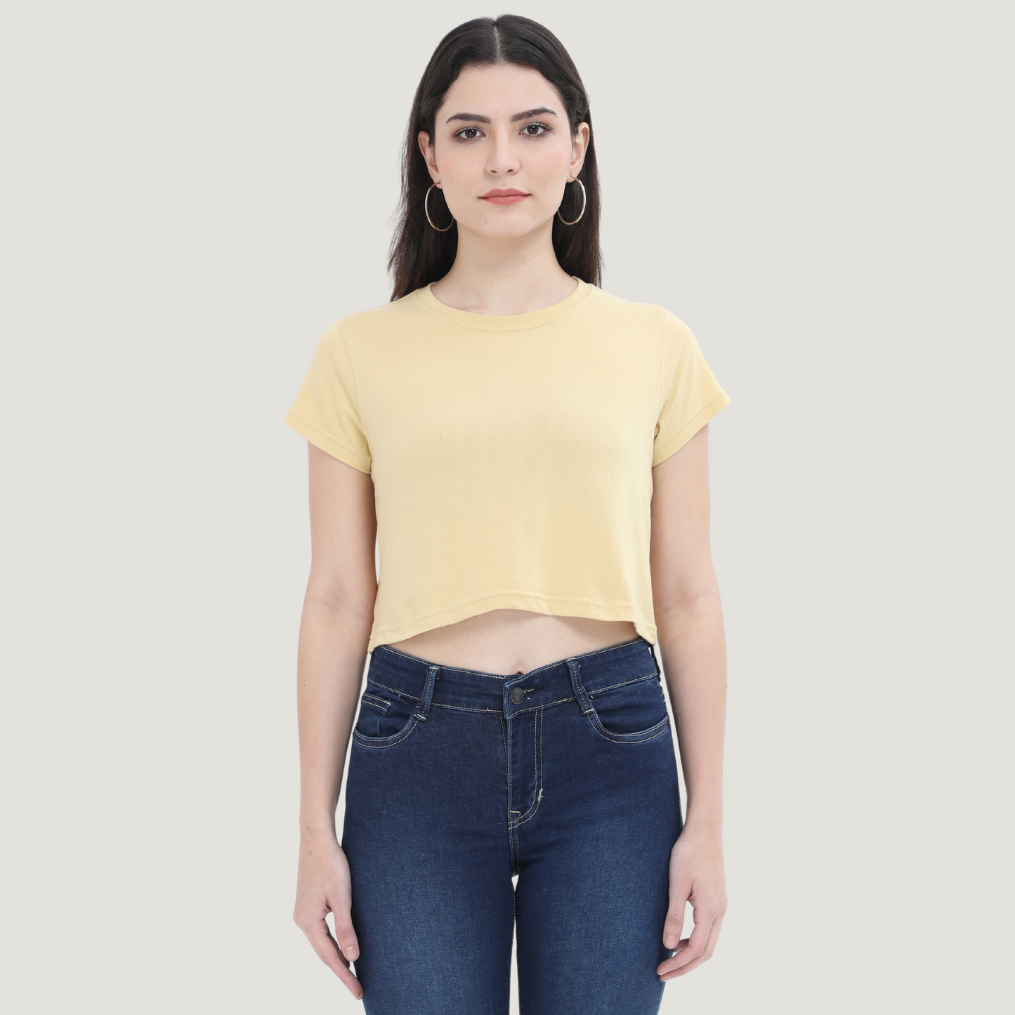 Solid Beige - Crop T-Shirt