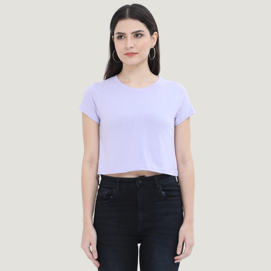 Solid Lavender - Crop T-Shirt